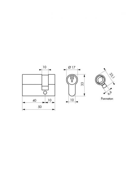 Semicilindru Cheie Unica cu profil european, nichelat, 40x10, ECO - 2