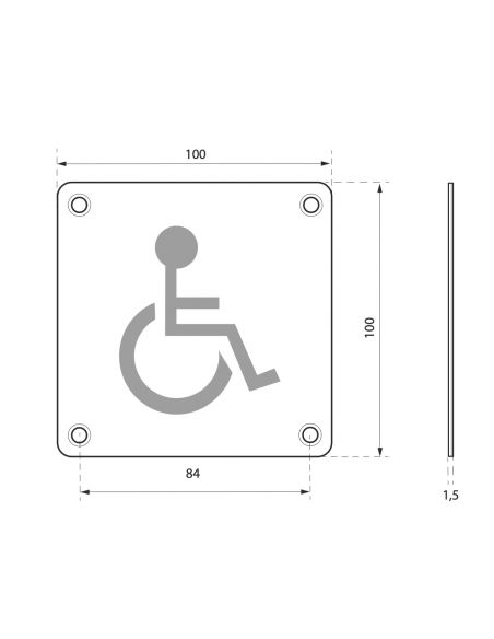 Disc semnalare Toaleta Persoane cu Dizabilitati, 76 mm - 4