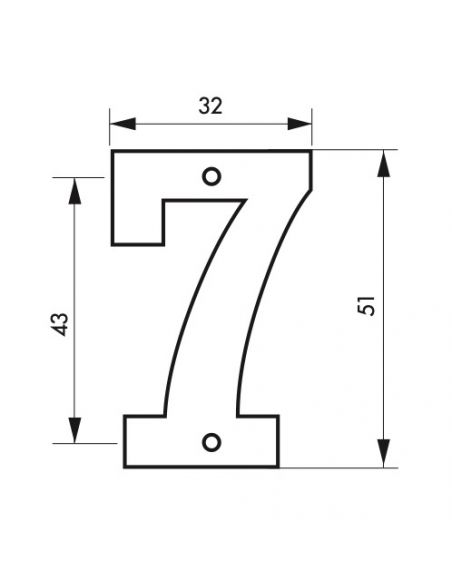 Cifra "7" inaltime 51 mm - prindere prin insurubare, THIRARD - 2