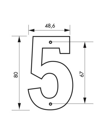 Cifra "5" inaltime 80 mm - prindere prin insurubare, THIRARD - 2