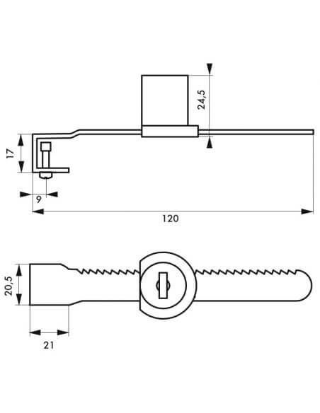 incuietoare mobilier pentru vitrina culisanta, THIRARD - 2