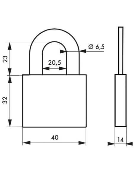 Lacat cu cheie, TYPE 1+, 40 mm, THIRARD - 2