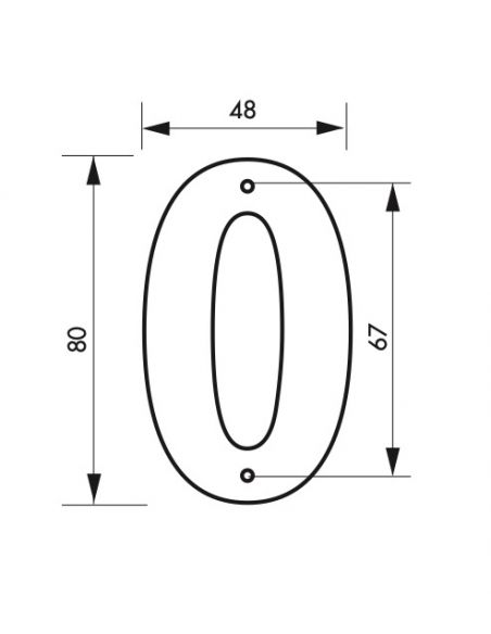 Cifra "0" inaltime 80 mm - prindere prin insurubare, THIRARD - 2