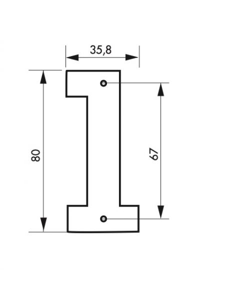 Cifra "6" inaltime 80 mm - prindere prin insurubare, THIRARD - 2