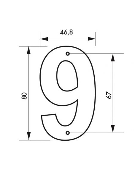 Cifra "9" inaltime 80 mm - prindere prin insurubare, THIRARD - 2