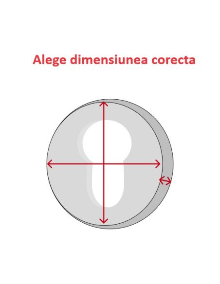 Pereche de rozete rotunde ø 50 cu profil de cilindru, crom lucios, THIRARD - 3