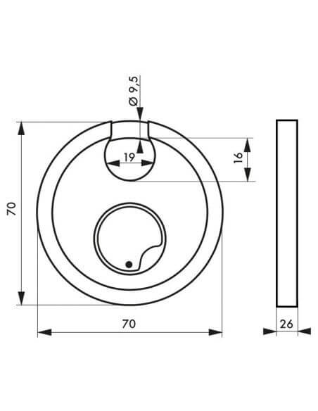 Lacat cu cheie, ASTRA+, 70 mm, THIRARD - 2