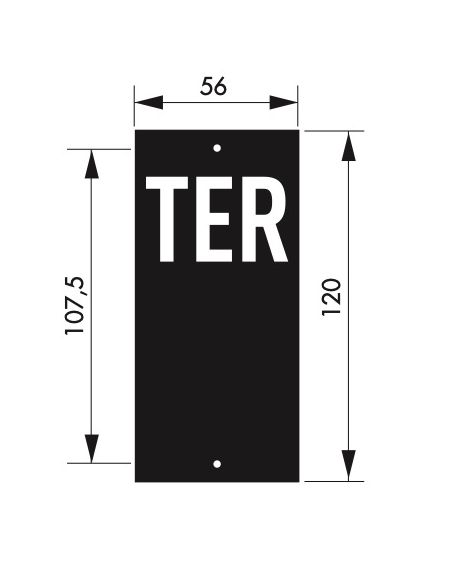 Placuta de semnalizare 56 x 130 mm "TER" - se insurubeaza, THIRARD - 2