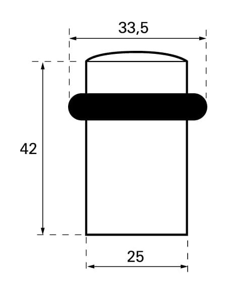 Opritor pentru usa Ø25MM H42MM, finisaj alama - 2