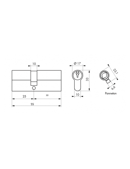 Butuc usa standard 25 x 30 mm, alamit - 2