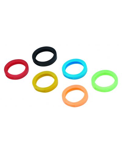 6 inele de cheie, negru, albastru, verde, rosu, galben, portocaliu - 1