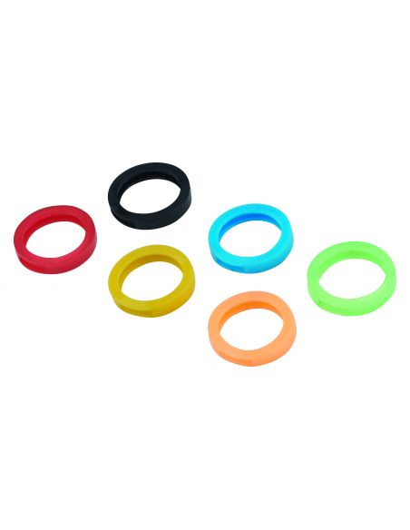 6 inele de cheie, negru, albastru, verde, rosu, galben, portocaliu - 1