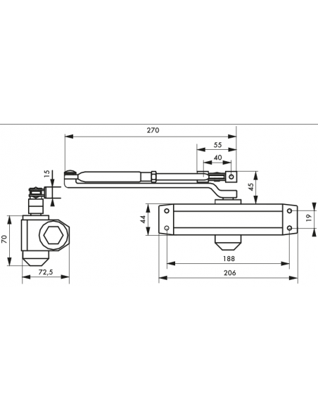 Amortizor hidraulic cu forta 4, negru - 2