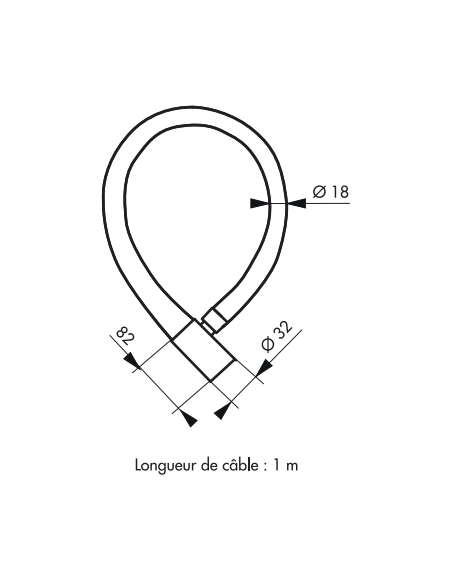 Antifurt cu cheie Scorp, cablu din otel blindat, motocicleta, 18mmx1m, 2 chei, negru - 2