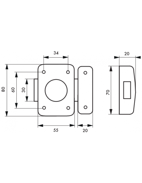 Broasca aplicata automata Trident, usa interioara, bronz - 2