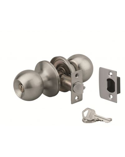 Broasca tubulara orizontala aplicata cu dubla intrare pentru usa principala, ax reglabil, crom mat, 3 chei - 1