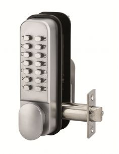 Broasca aplicata cu cifru mecanic, 8 cifre sau litere, crom mat - 1