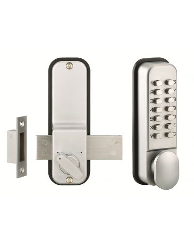 Broasca aplicata cu cifru mecanic aplicat pentru usa interioara, 8 cifre sau litere, crom mat - 1