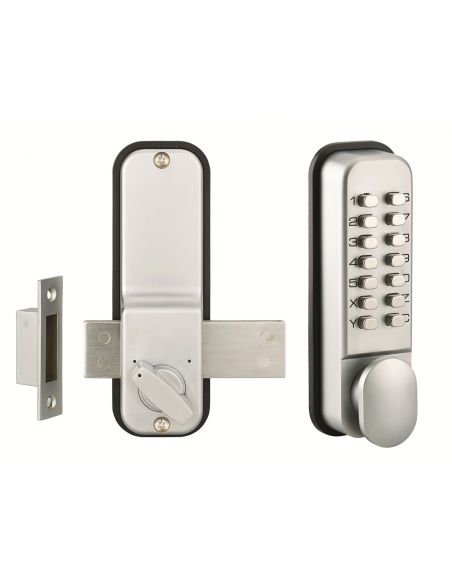 Broasca aplicata cu cifru mecanic aplicat pentru usa interioara, 8 cifre sau litere, crom mat - 1