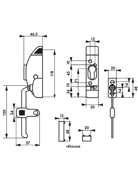 Carcasa pentru ferestrau de fereastra, fara cilindru, argintiu - 2