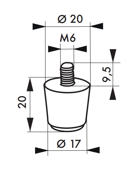 Capat pentru opritor de usa, 180mm - 2