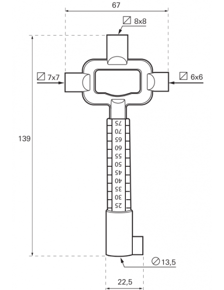 Cheie universala triunghiulara multifunctionala pentru lacatus - 2