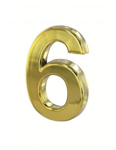 Cifra 6 aurie autocolanta, ABS, H.50mm - 1