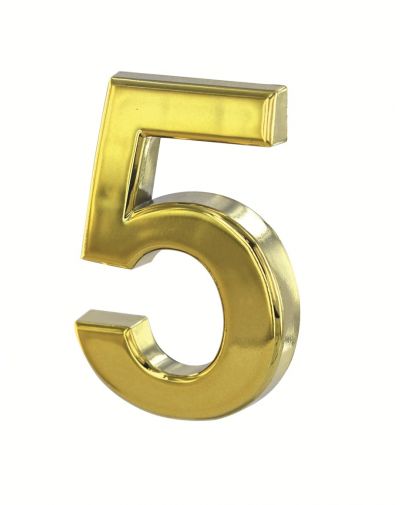 Cifra 5 aurie autocolanta, ABS, H.50mm - 1