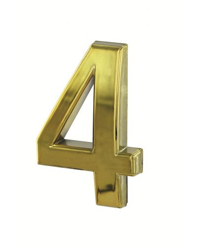 Cifra 4 aurie autocolanta, ABS, H.50mm - 1