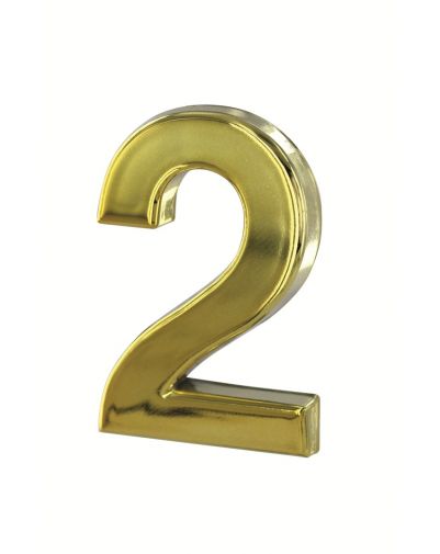 Cifra 2 aurie autocolanta, ABS, H.50mm - 1