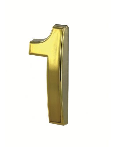 Cifra 1 aurie autocolanta, ABS, H.50mm - 1