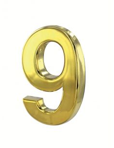 Cifra 9 aurie adeziva, ABS, H.50mm - 1