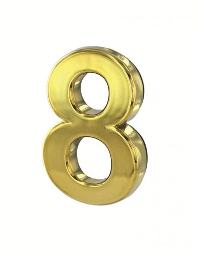 Cifra 8 aurie autocolanta, ABS, H.50mm - 1