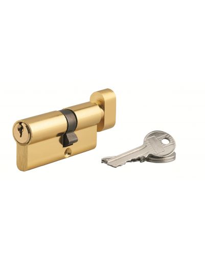 Cilindru PROFILE ECO cu buton 30 x 40 mm alama 3 chei - 1