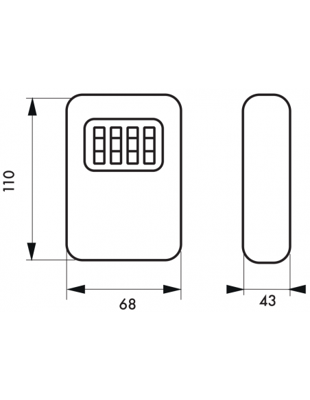 Cutie pentru chei cu combinatie, 4 cifre, otel, 47x75mm, negru - 2