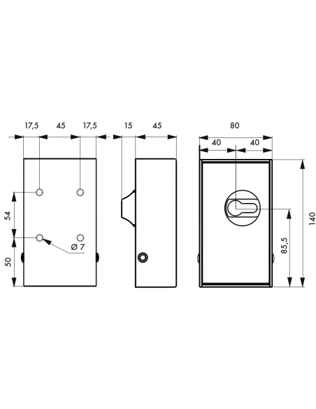 Cutie pentru chei cu cilindru profilat, pentru semicilindru, 150x58mm - 2
