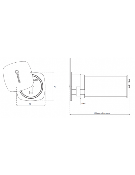 CUTIE DE CHEI incastrabila cu cilindru profilat si capac - 2