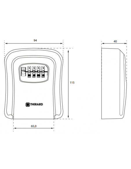 Cutie de chei de perete cu combinatie alba - 2
