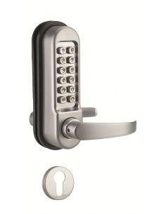 Broasca aplicata cu combinatie mecanica pentru broasca incastrabila pentru usa interioara, patrat 7mm, crom mat - 1