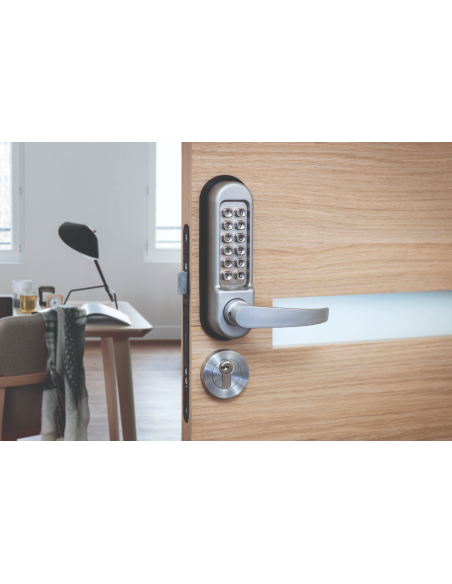 Broasca aplicata cu combinatie mecanica pentru broasca incastrabila pentru usa interioara, patrat 7mm, crom mat - 3