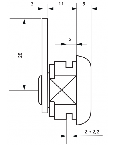 Incuietoare cu cama cotita, ora 12, 2 chei - 1