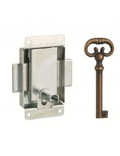 Incuietoare aplicata pentru mobilier, pentru usi de mobilier, ax 20mm, 40x50mm, zincata, 1 cheie - 1