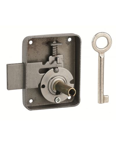 Incuietoare pentru mobilier Paris pentru usa de mobilier, dreapta, ax 35mm, 60x70mm, gri, 1 cheie - 1