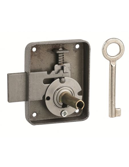 Incuietoare pentru mobilier Paris pentru usa de mobilier, dreapta, ax 35mm, 60x70mm, gri, 1 cheie - 1