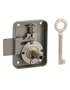 Incuietoare pentru mobilier Paris pentru usa de mobilier, dreapta, ax 30mm, 55x70mm, gri, 1 cheie - 1