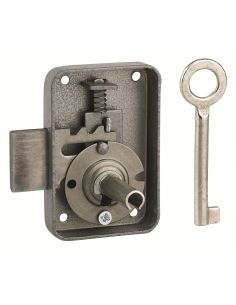 Incuietoare pentru mobilier Paris pentru usa de mobilier, dreapta, ax 25mm, 50x70mm, gri, 1 cheie - 1