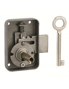 Incuietoare pentru mobilier Paris pentru usa de mobilier, stanga, ax 25mm, 50x70mm, gri, 1 cheie - 1