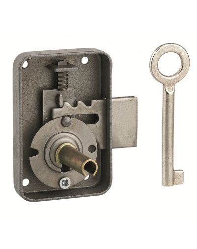 Incuietoare pentru mobilier Paris pentru usa de mobilier, stanga, ax 25mm, 50x70mm, gri, 1 cheie - 1