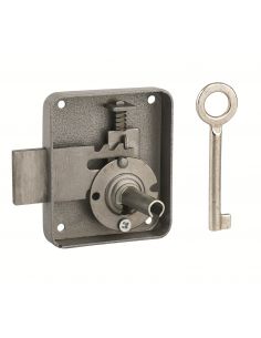 Incuietoare pentru mobilier Paris pentru usa de mobilier, dreapta, ax 40mm, 65x70mm, gri, 1 cheie - 1