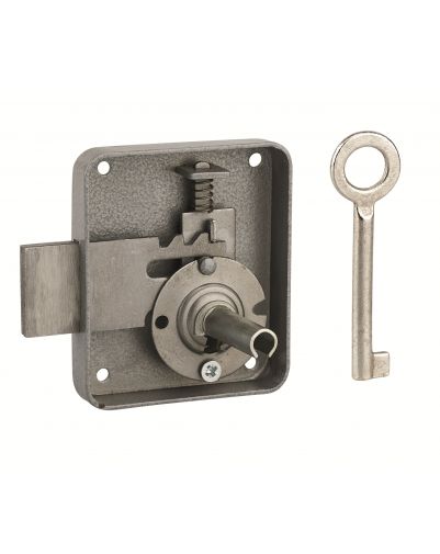 Incuietoare pentru mobilier Paris pentru usa de mobilier, dreapta, ax 40mm, 65x70mm, gri, 1 cheie - 1